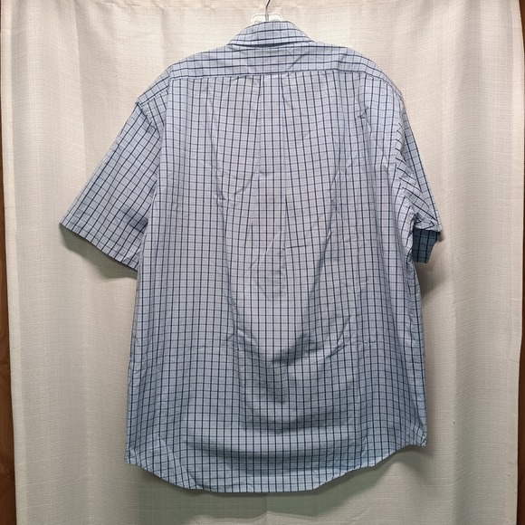Ralph Lauren Men's Size XL Classic Fit Blue Plaid Short Sleeve Button Down Shirt - Picture 5 of 5